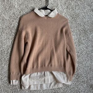 Women's Tan Layered Sweater Top